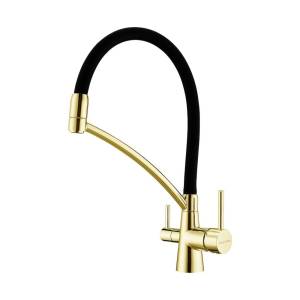 Смеситель для кухни Paulmark Siegen Si213111-LG с гибким изливом, светлое золото