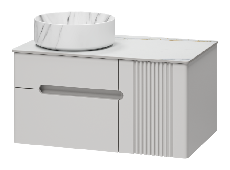 Тумба с раковиной Brevita Палисандро УТ000025399 серая, 80 см