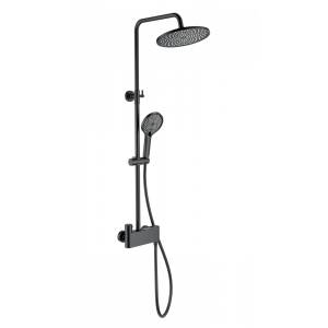 Душевая стойка Wonzon & Woghand WW-B3110-MB черная, с термостатом