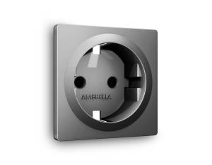 Лицевая панель для электрической розетки с заземлением со шторками Ambrella Volt Alfa AP6570