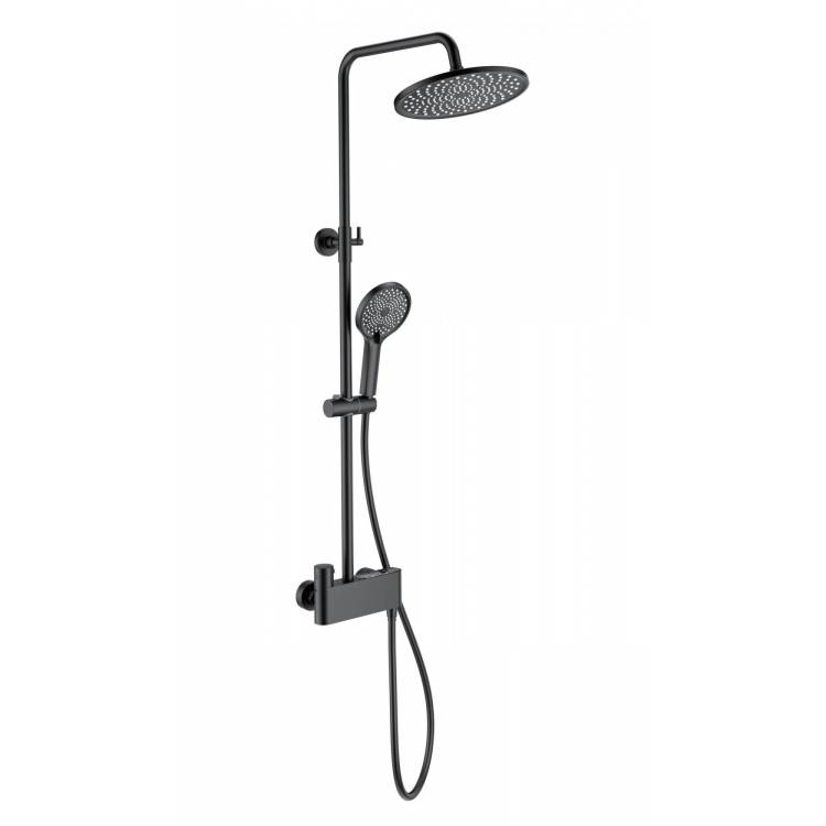 Душевая стойка Wonzon & Woghand WW-B3110-MB черная, с термостатом