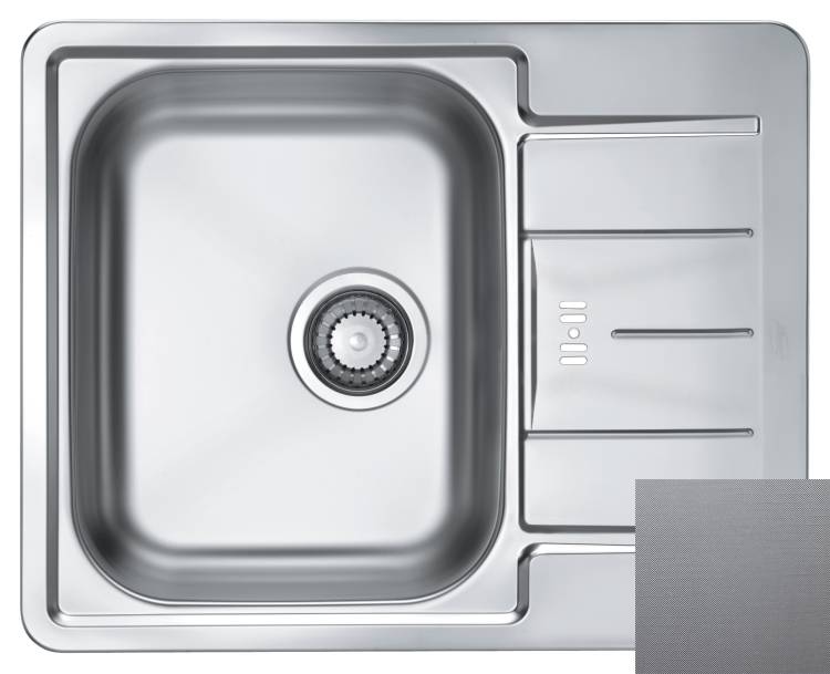 Мойка кухонная Alveus Line 60 1065681 Nat-90 с сифоном, 61.5x50
