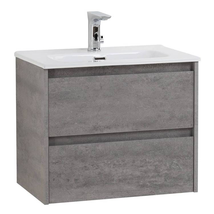 Тумба под раковину Belbagno Kraft 39 KRAFT 39-500/390-2C-SO-CG 50x39x50 Cemento Grigio подвесная с двумя выкатными ящиками