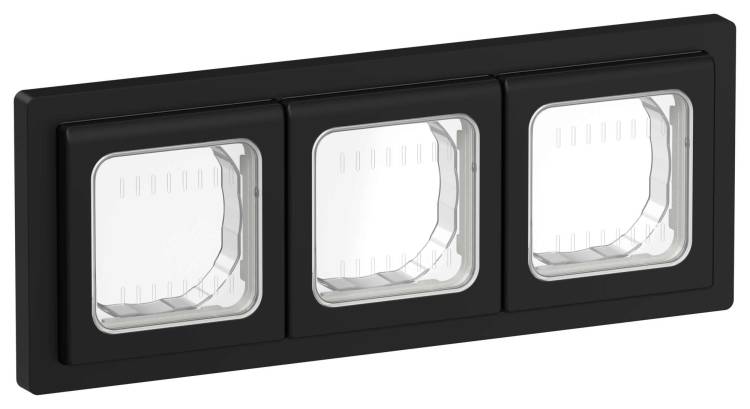 Рамка 3-постовая IEK Flite FI-M30-32-55-K02 черный