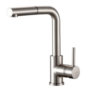 Смеситель для кухни Paulmark Kassel Ka214311-BS с выдвижным изливом, брашированная сталь