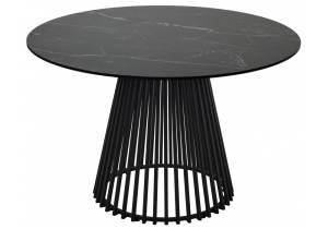 Стол Woodville Terni 569450 керамика черный мрамор матовый matt black marble solid ceramic/черный 120x120x76