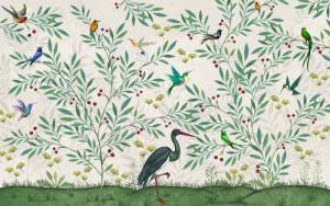 3D Фотообои Artegrafico «Цапля в солнечном саду» BT-010 песок