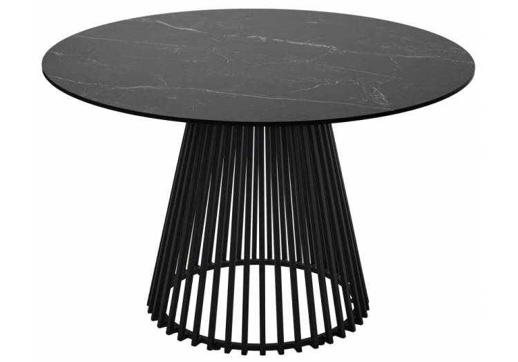 Стол Woodville Terni 569450 керамика черный мрамор матовый matt black marble solid ceramic/черный 120x120x76