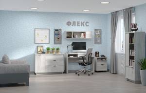 Стенка в гостиную Глазов Мебель Флекс Н163811 дуб шавиниган комплект 3