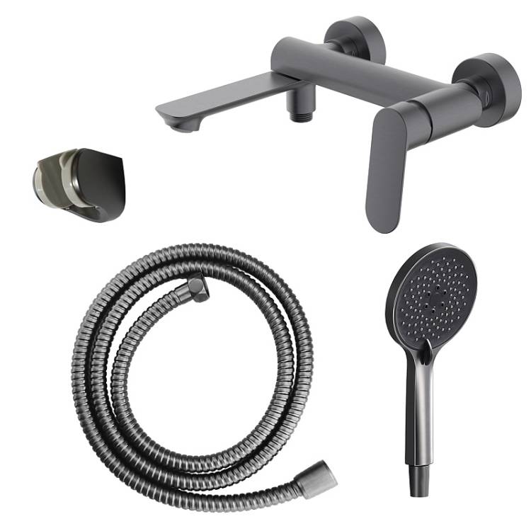Смеситель для ванны Azario Alanti AZ-K3032GR серый графит