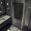 Душевая дверь в нишу MaybahGlass MGD-432-5 профиль хром матовый, стекло графит матовый, 1980x800 фото 2