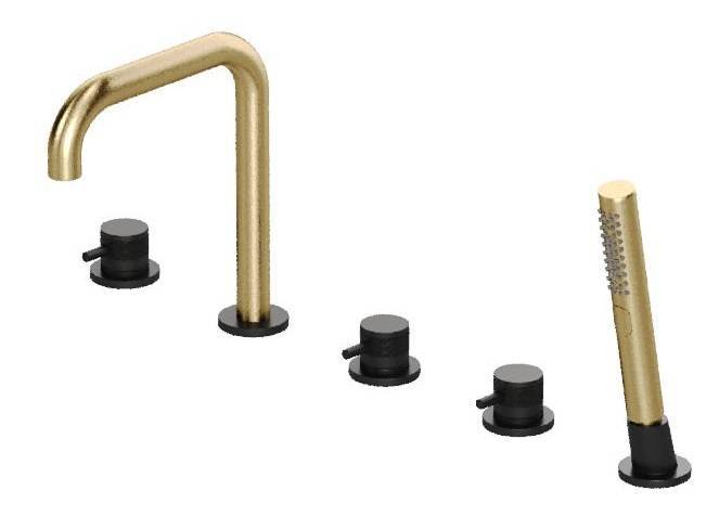 Смеситель на борт ванны Allen Brau Priority 5.31007-31GB золотой, черный