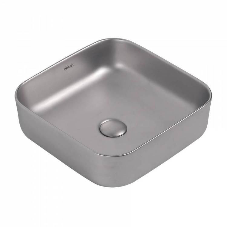Раковина Abber Rechteck AC2211MS 39 см, серебро матовое