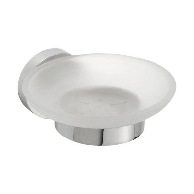 Мыльница SAPHO X-ROUND стеклянная с подставкой, настенная, 110x55x125 мм, хром
