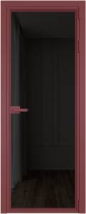 Межкомнатная дверь Profil Doors 1 AV цвет профиля Красный антрацит, стекло безопасное 6 мм черное тонированное 800x2000