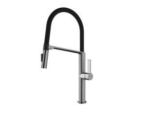 Смеситель для кухни Paulmark Barrel Ba214029-BS с гибким изливом, брашированная сталь