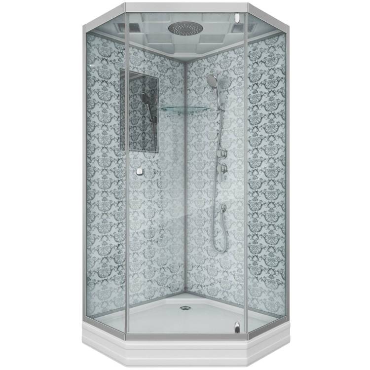 Душевая кабина Niagara Luxe NG-7701DM 900x910х2120  низкий поддон 15см стенки МРАМОР 3 места