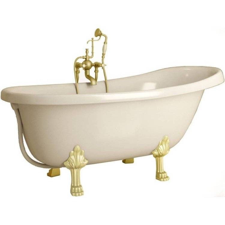 Ванна из искусственного камня Фэма Салерно 170x80 с золотыми ножками