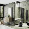 Шторка на ванну MaybahGlass MGV-660-6 69x140, поворотная, стекло графит матовый 6 мм, профиль черный фото 2