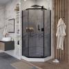 Душевой уголок Niagara Eco NG-009-14DT профиль черный, стекло тонированное, 2 места, 90x90x195 фото 3