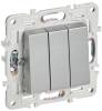 Выключатель 3-клавишный IEK Skandy SK-V30-0-10-K23 серебряный