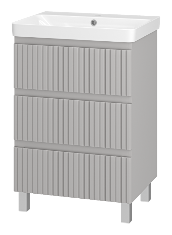 Тумба с раковиной Brevita Виктори УТ000023620 Серый шелк, 60 см