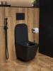Унитаз подвесной Watersense Eva S W00083 безободковый, сиденье микролифт, черный матовый фото 8