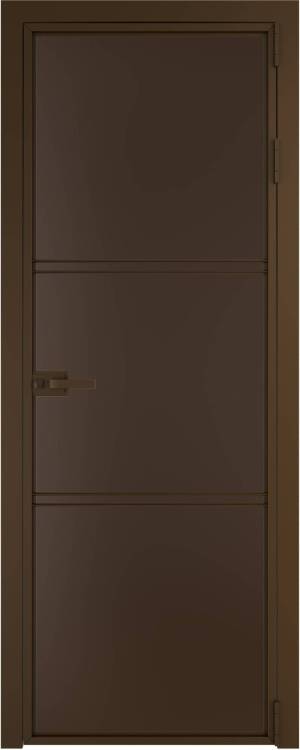 Межкомнатная дверь Profil Doors 3 AX цвет профиля Деорэ, стекло безопасное 6 мм монохром шоколад 600x2000