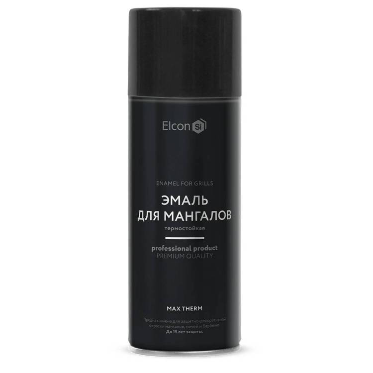 Эмаль термостойкая для мангалов Elcon черная до 1000С 520 мл
