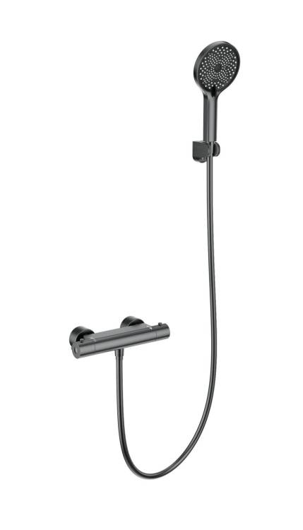 Смеситель для душа Wonzon & Woghand WW-B2003-A-BGG с термостатом, темный графит
