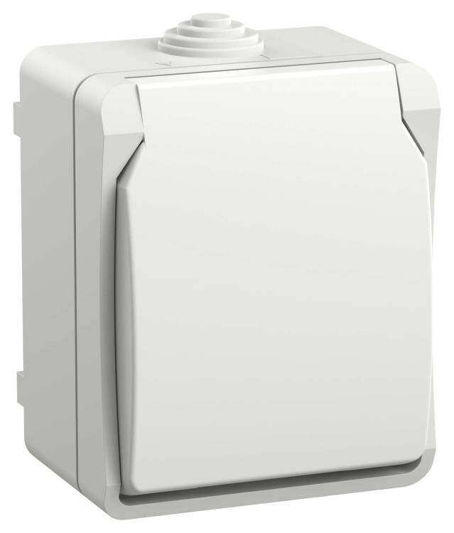 Розетка 1-местная с заземлением IEK Fors ERS12-K01-16-54-DC белый