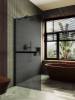 Душевая перегородка MaybahGlass MGD-730-6ш 79x195, стекло графит матовый 8 мм, профиль черный
