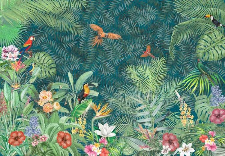 3D Фотообои Artegrafico «Красивые попугаи в саду» TR-019 акварель