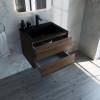 Тумба с раковиной Vincea Luka 600 2 выкатных ящика, C.Oak, раковина черная фото 3