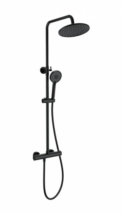 Душевая стойка Wonzon & Woghand WW-B3047-A-MB с термостатом, черный