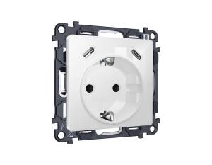 Комплект механизма электрической розетки 2USB C+C 20W с заземлением Ambrella Volt MA MA110510 белый глянец