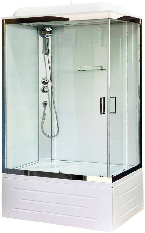 Душевая кабина Royal Bath BP RB8120BP5-WT-CH-L с высоким поддоном, с сиденьем