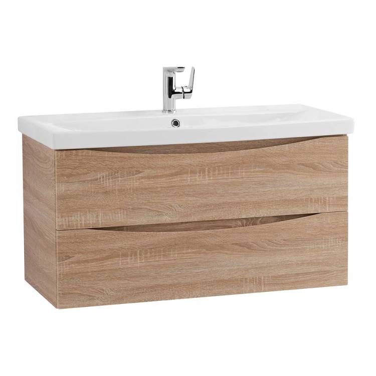 Тумба под раковину Belbagno Marino-Cer MARINO-CER-900-2C-SO-WO-P 86.8x43.8x50 Rovere Bianco подвесная с двумя выкатными ящиками