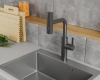 Смеситель для кухни Rush Tinos TI3732-18Grey с выдвижной лейкой, графит фото 3
