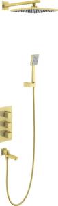 Душевой комплект Timo Tetra-Thermo SX-0199/17SM С ВНУТРЕННЕЙ ЧАСТЬЮ, с термостатом, золото