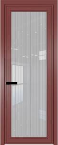 Межкомнатная дверь Profil Doors 1 AGP цвет профиля Красный антрацит, стекло безопасное 6 мм страйп 700x2000