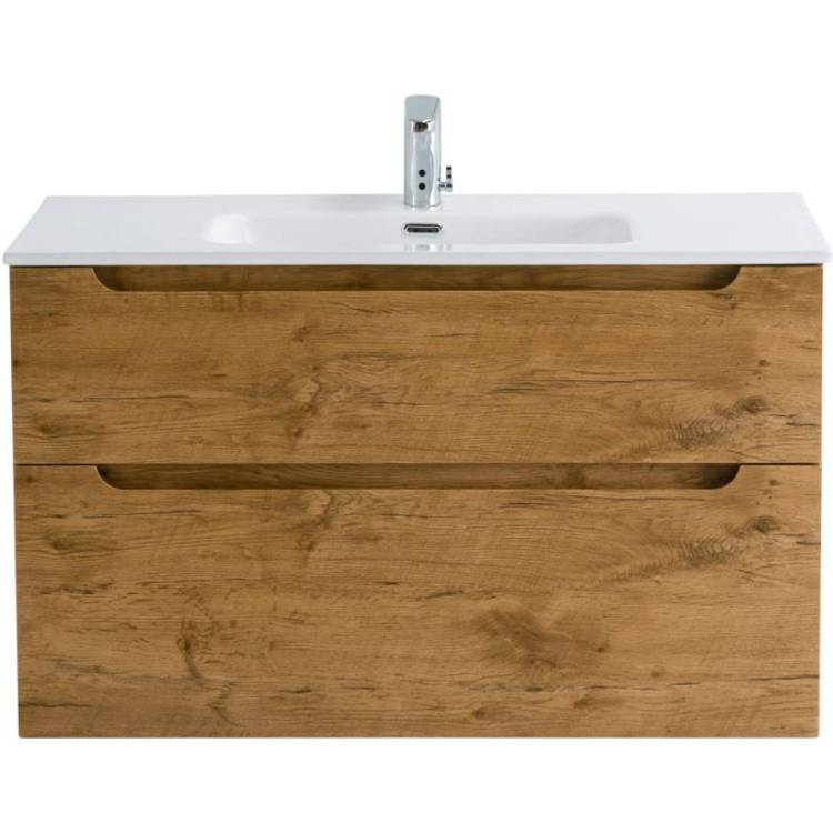 Тумба под раковину Belbagno Etna H-60 ETNA-H60-900-2C-SO-RN-P 90x45x60 Rovere Nature подвесная с двумя выкатными ящиками, с доводчиками