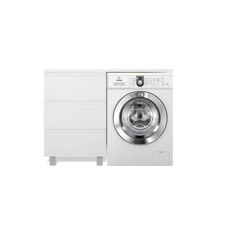 Тумба с раковиной Эстет Dallas Luxe 130 напольная, 3 ящика, под стиральную машину, L
