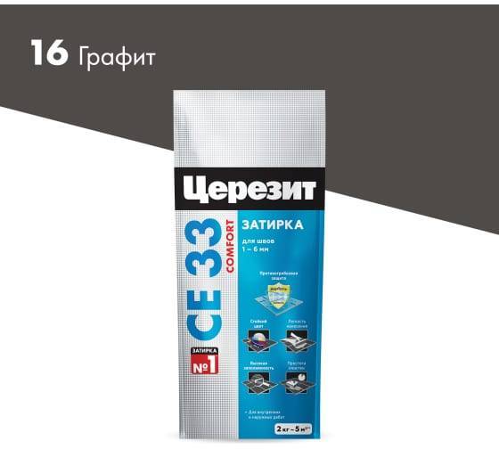 Затирка Ceresit CE 33 Comfort 16 Графит фольга 2 кг