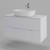 Тумба с раковиной Orange Line Li-100TuwMDF+B08-500W белая матовая, 100 см фото 2