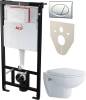 Комплект  Унитаз подвесной Duravit D-code 45700900A1 безободковый + Система инсталляции для унитазов AlcaPlast AM101/1120-4:1RS M71-001