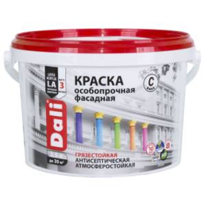 Краска особопрочная фасадная акриловая Dali глубокоматовая база С 2.5 л