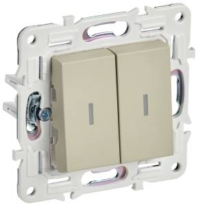 Выключатель 2-клавишный IEK Skandy SK-V20-1-10-K10 бежевый