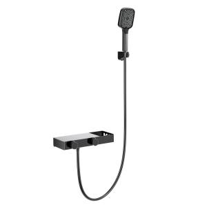 Смеситель для ванны Wonzon & Woghand WW-B2551-BGG термостатический, с душевым гарнитуром, темный графит