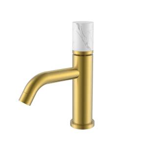 Смеситель для раковины Boheme Stick 121-MG-MR-W Matt Gold Marble